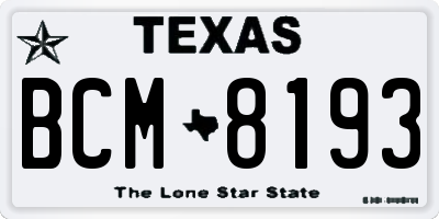 TX license plate BCM8193