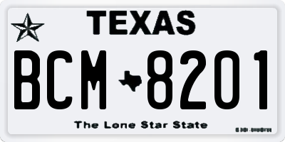 TX license plate BCM8201