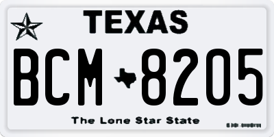 TX license plate BCM8205