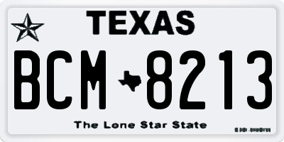 TX license plate BCM8213