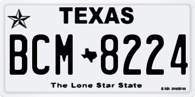 TX license plate BCM8224