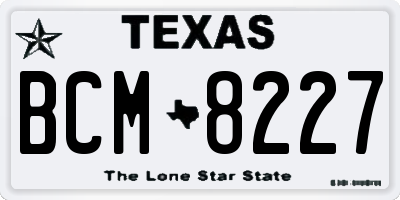 TX license plate BCM8227