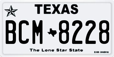 TX license plate BCM8228