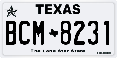 TX license plate BCM8231