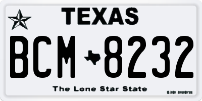 TX license plate BCM8232
