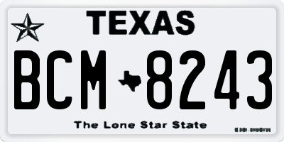 TX license plate BCM8243