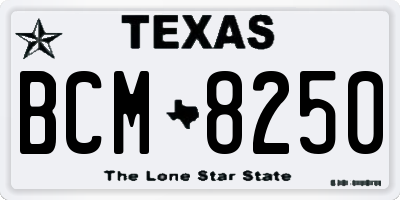 TX license plate BCM8250