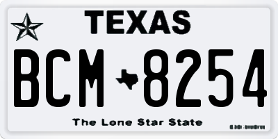 TX license plate BCM8254