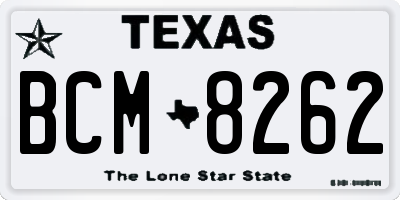 TX license plate BCM8262
