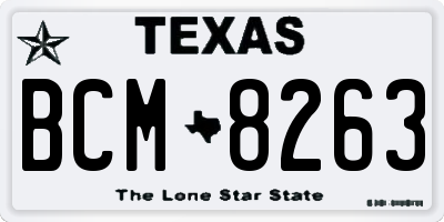 TX license plate BCM8263