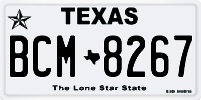TX license plate BCM8267