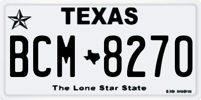 TX license plate BCM8270