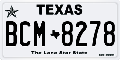 TX license plate BCM8278