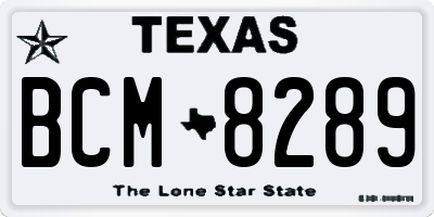 TX license plate BCM8289