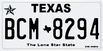 TX license plate BCM8294