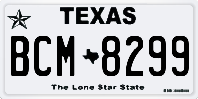 TX license plate BCM8299