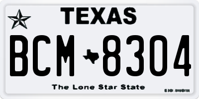 TX license plate BCM8304