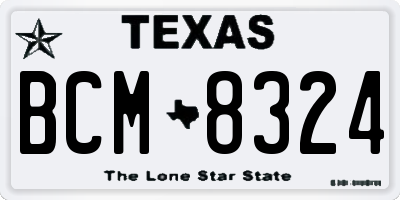 TX license plate BCM8324