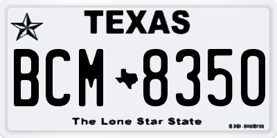 TX license plate BCM8350