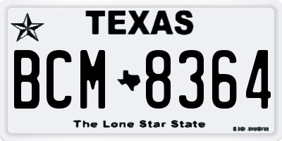 TX license plate BCM8364