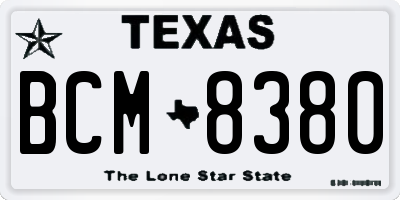 TX license plate BCM8380