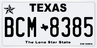 TX license plate BCM8385