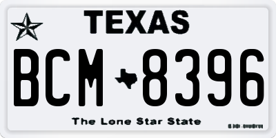 TX license plate BCM8396