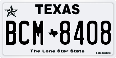 TX license plate BCM8408