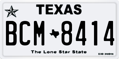 TX license plate BCM8414