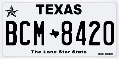 TX license plate BCM8420