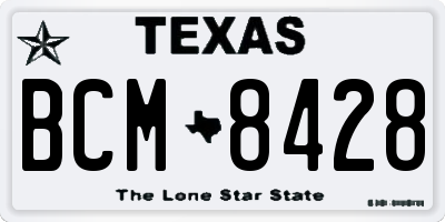 TX license plate BCM8428