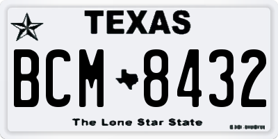 TX license plate BCM8432