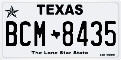 TX license plate BCM8435