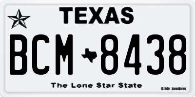 TX license plate BCM8438
