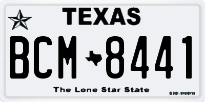 TX license plate BCM8441