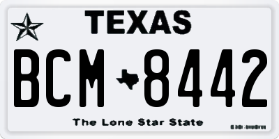 TX license plate BCM8442