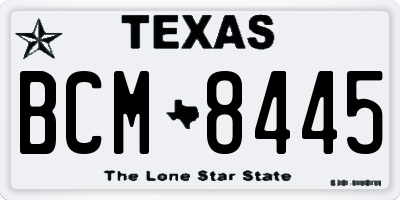 TX license plate BCM8445