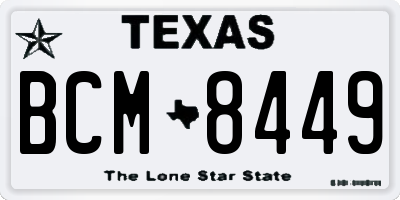 TX license plate BCM8449