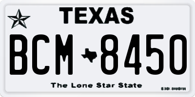 TX license plate BCM8450