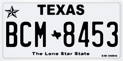 TX license plate BCM8453