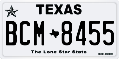 TX license plate BCM8455