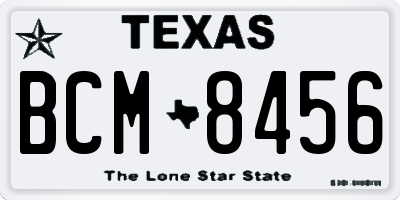 TX license plate BCM8456