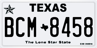 TX license plate BCM8458
