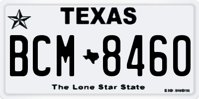 TX license plate BCM8460
