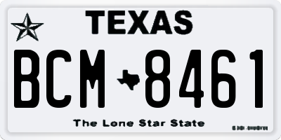 TX license plate BCM8461
