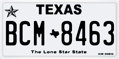 TX license plate BCM8463