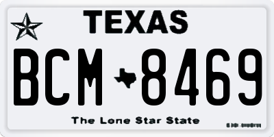 TX license plate BCM8469