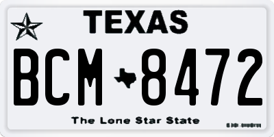 TX license plate BCM8472