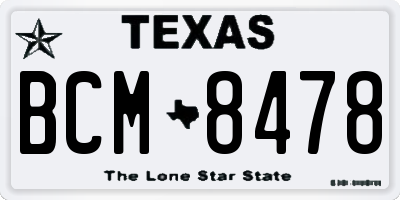 TX license plate BCM8478