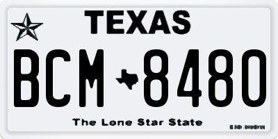 TX license plate BCM8480